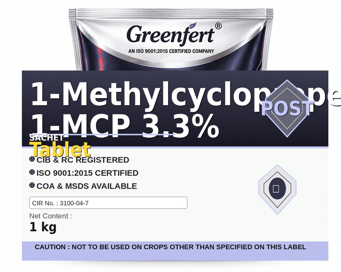Greenfert 1-Methylcyclopropene 1-MCP 3.3% Tablet — TABLET packaging bag
