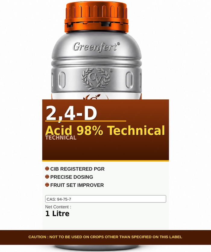 Greenfert 2,4-D Acid 98% Technical — technical grade jar