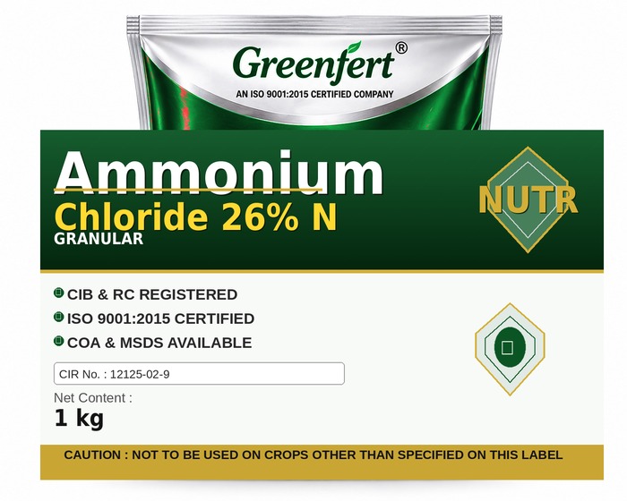 Greenfert Ammonium Chloride 26% N — bottle packaging
