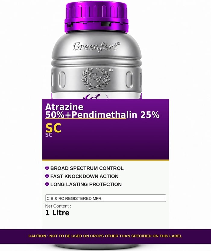 Atrazine 50%+Pendimethalin 25% SC — bottle packaging