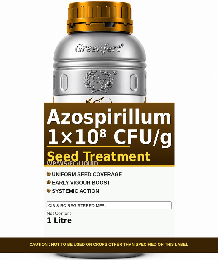 Greenfert Azospirillum 1×10⁸ CFU/g Seed Treatment — TREATMENT packaging bag