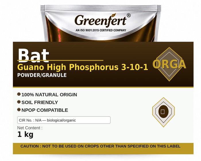 Greenfert Bat Guano High Phosphorus 3-10-1 — 1 packaging bag