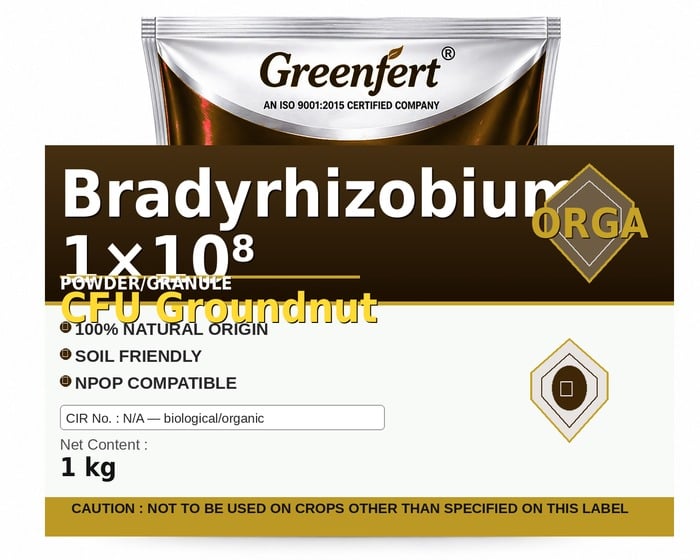 Greenfert Bradyrhizobium 1×10⁸ CFU Groundnut — GROUNDNUT packaging bag