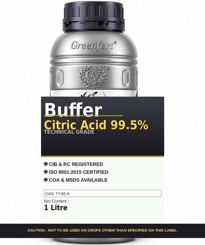 Buffer Citric Acid 99.5% — technical grade jar