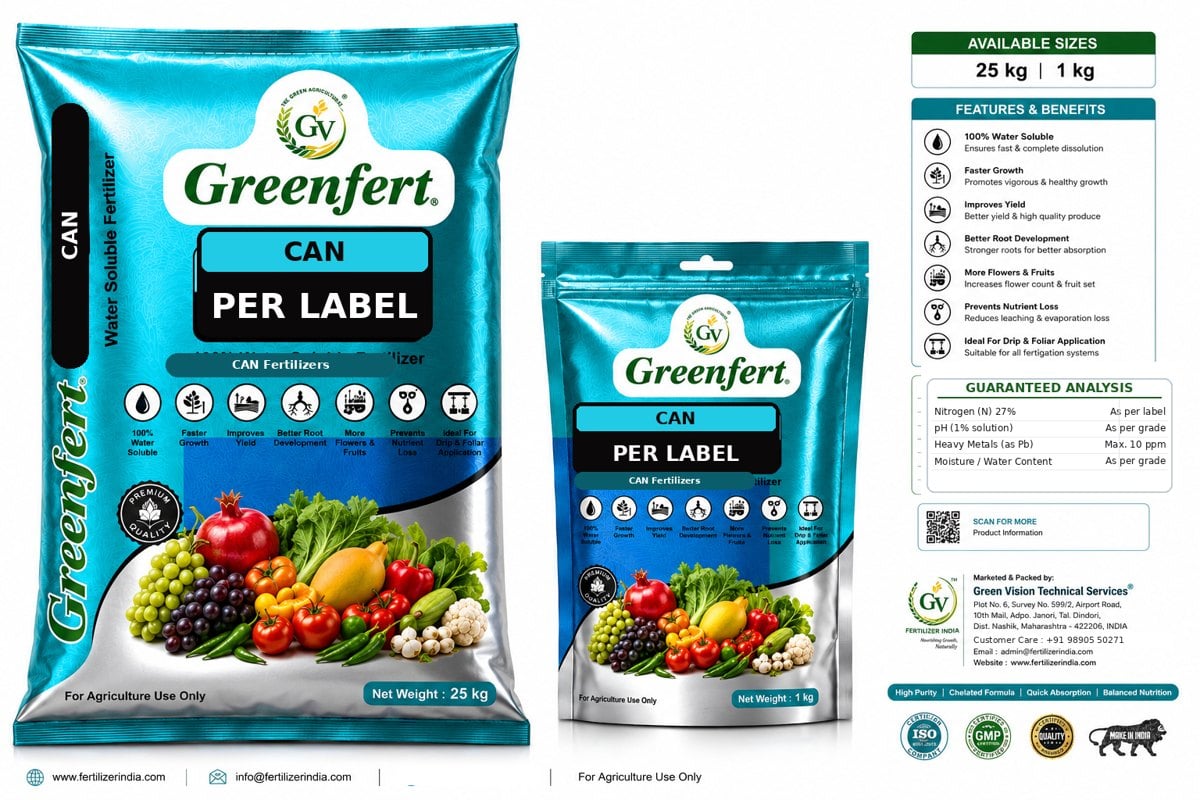 Greenfert CAN 27% N Granular packaging