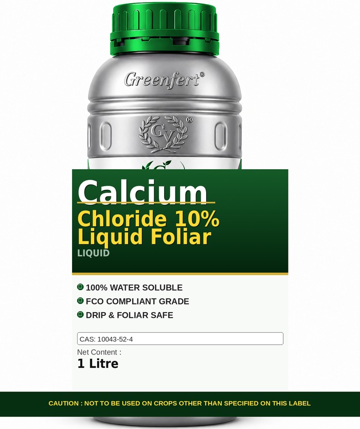 Greenfert Calcium Chloride 10% Liquid Foliar — bottle packaging
