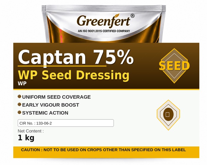 Greenfert Captan 75% WP Seed Dressing — DRESSING packaging bag