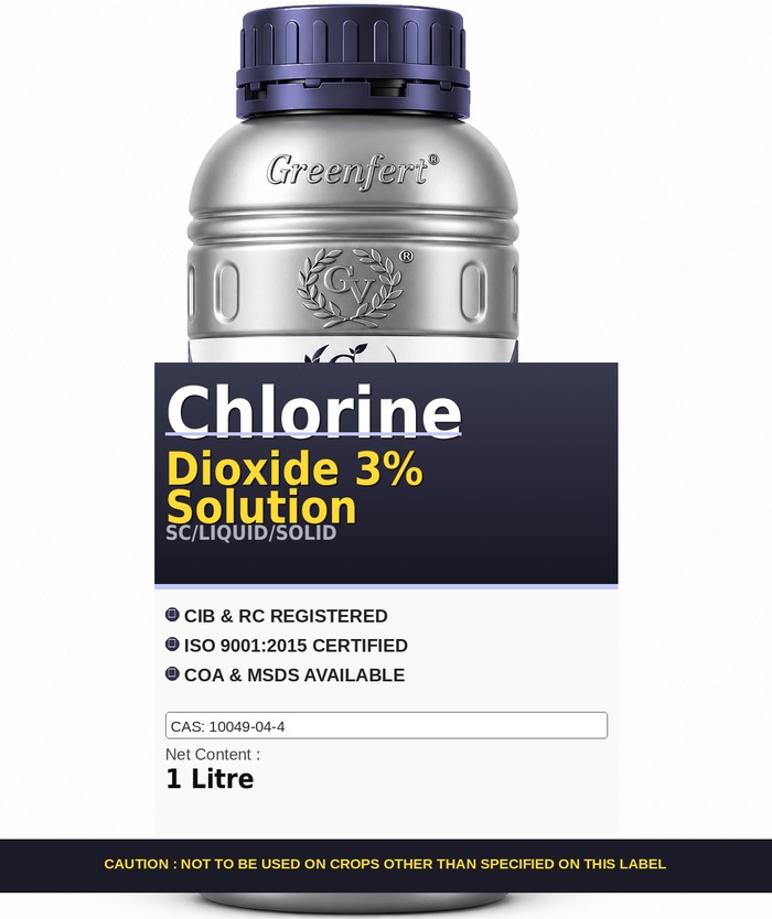 Greenfert Chlorine Dioxide 3% Solution — SOLUTION packaging bag