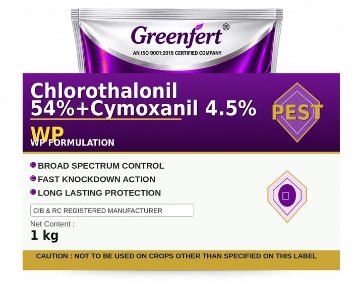 Chlorothalonil 54%+Cymoxanil 4.5% WP — WP packaging bag