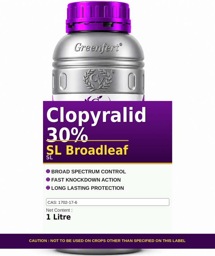 Clopyralid 30% SL Broadleaf — bottle packaging