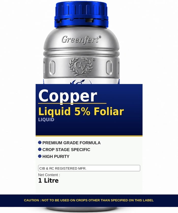 Greenfert Copper Liquid 5% Foliar — bottle packaging