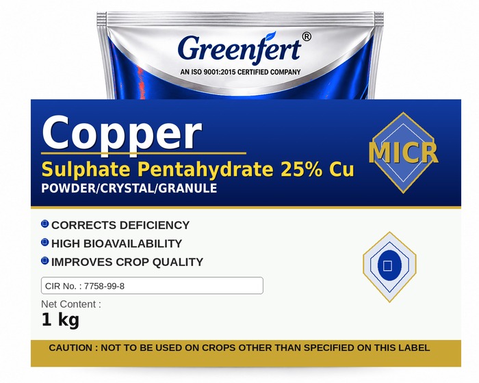 Greenfert Copper Sulphate 25% Cu — CU packaging bag