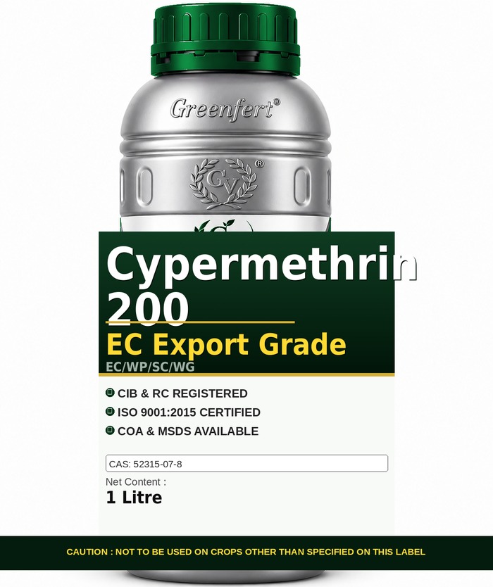 Greenfert Cypermethrin 200 EC Export Grade — GRADE packaging bag