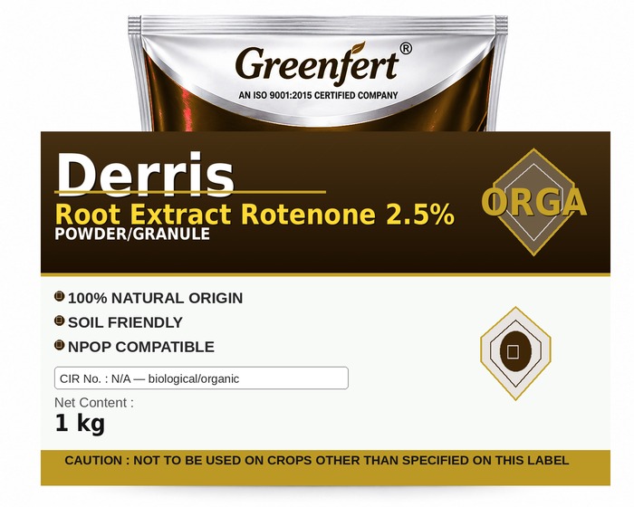 Greenfert Derris Root Extract Rotenone 2.5% — 5 packaging bag