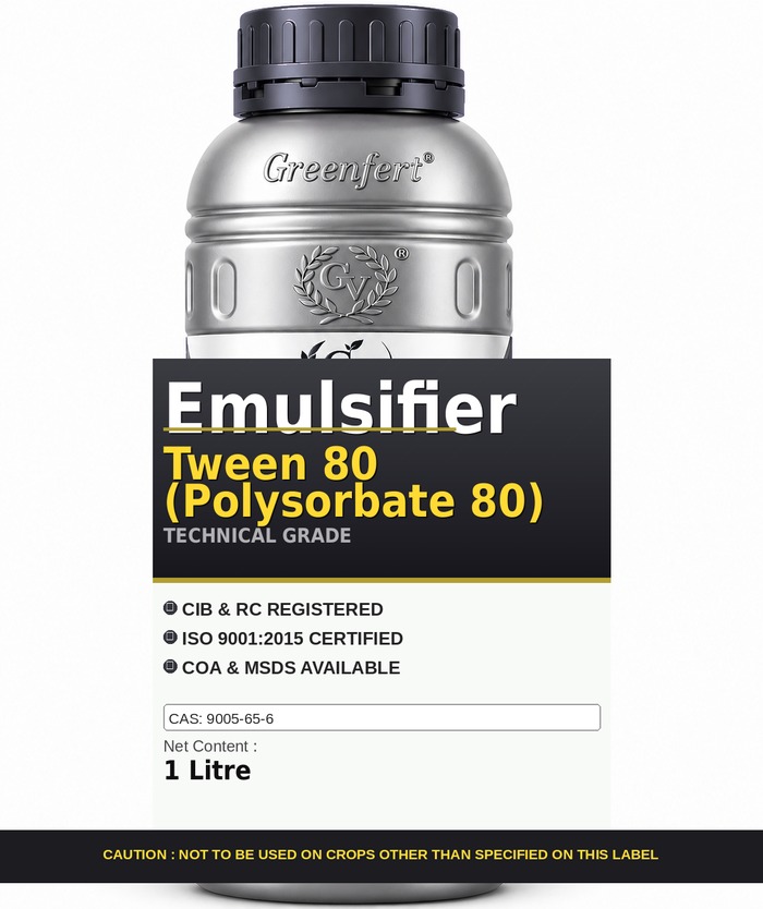 Emulsifier Tween 80 (Polysorbate 80) — technical grade jar