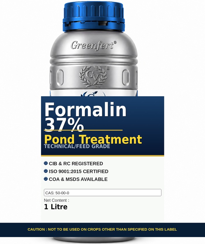 Greenfert Formalin 37% Pond Treatment — technical grade jar