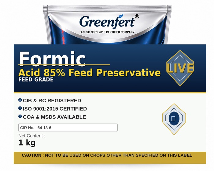 Greenfert Formic Acid 85% Feed Preservative — bottle packaging