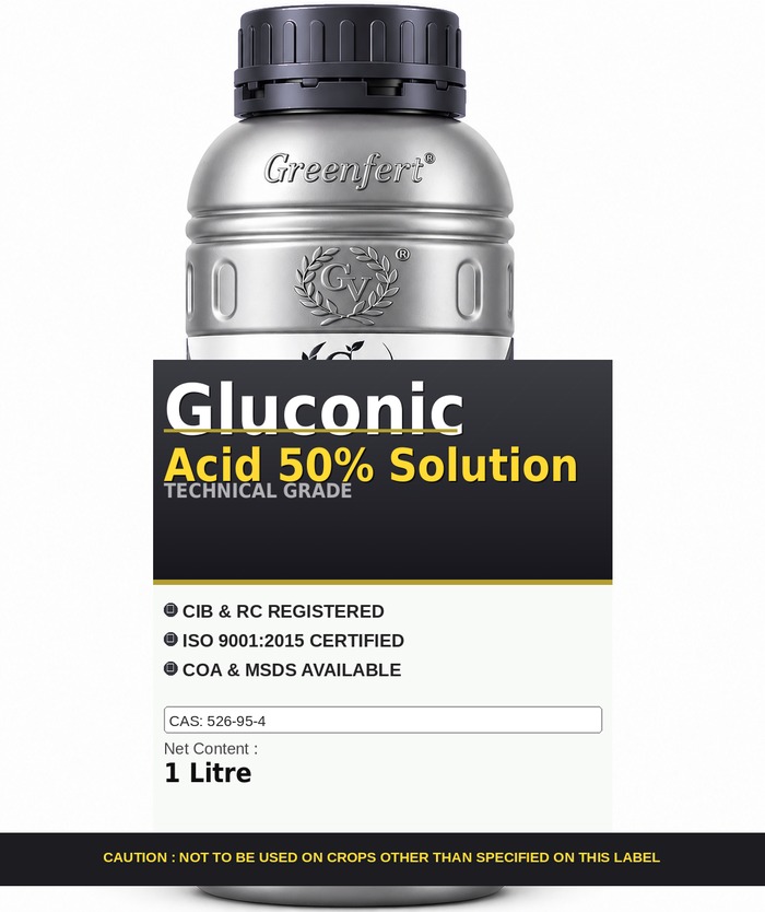 Gluconic Acid 50% Solution — technical grade jar