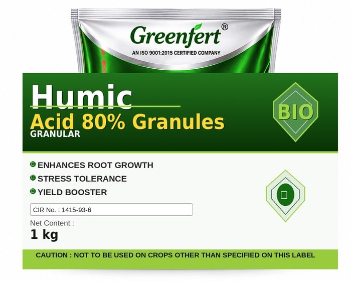 Greenfert Humic Acid 80% Granules — bottle packaging
