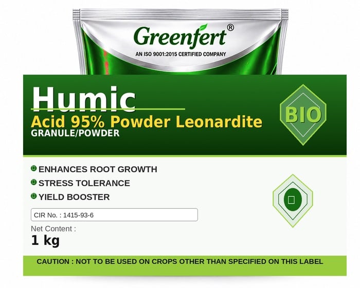Greenfert Humic Acid 95% Powder Leonardite — LEONARDITE packaging bag
