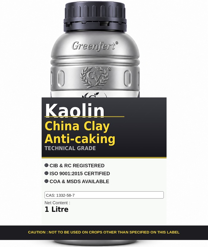 Kaolin China Clay Anti-caking — technical grade jar
