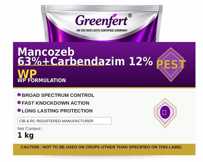 Mancozeb 63%+Carbendazim 12% WP — WP packaging bag