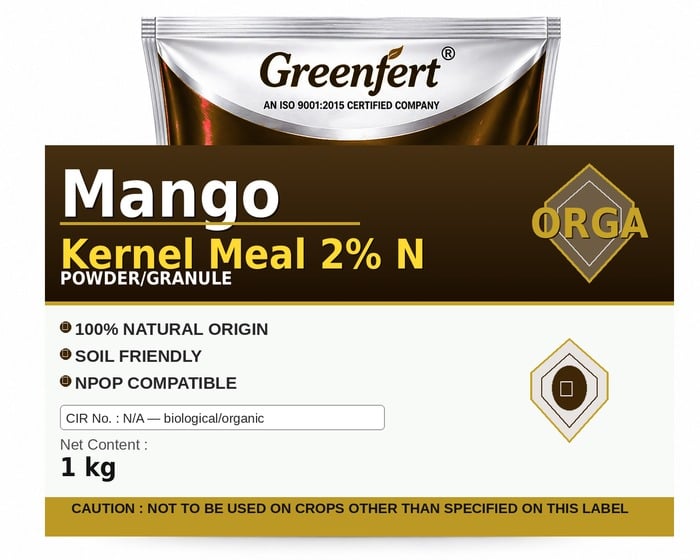 Greenfert Mango Kernel Meal 2% N — N packaging bag