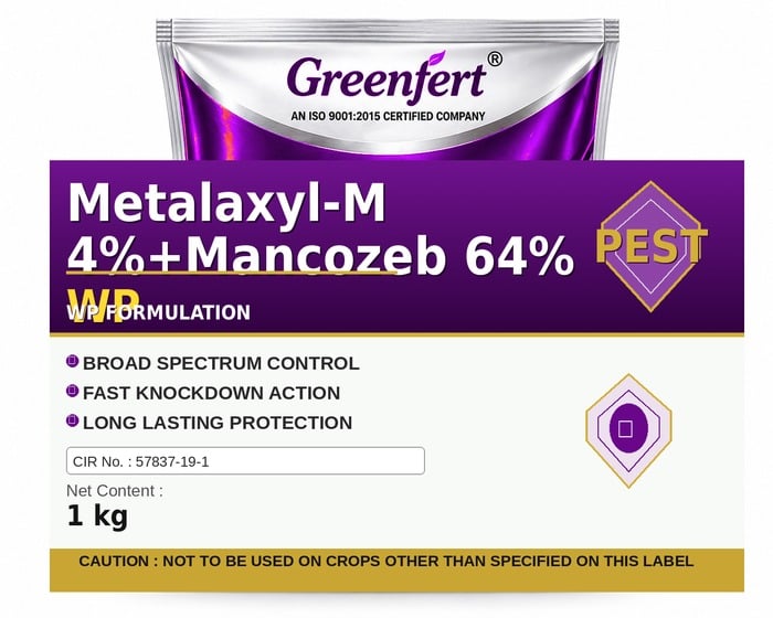 Metalaxyl-M 4%+Mancozeb 64% WP — WP packaging bag