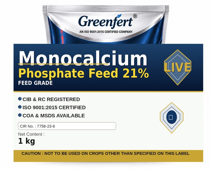 Greenfert Monocalcium Phosphate Feed 21% — bottle packaging
