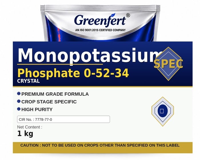 Greenfert Monopotassium Phosphate 0-52-34 — 34 packaging bag