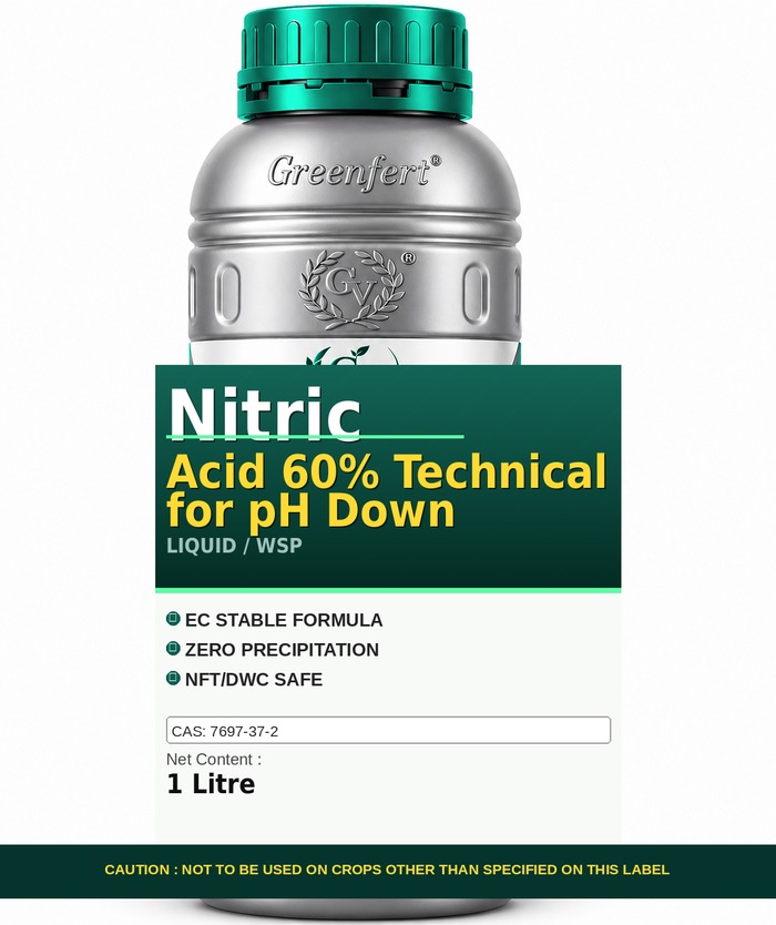 Greenfert Nitric Acid 60% Technical for pH Down — DOWN packaging bag