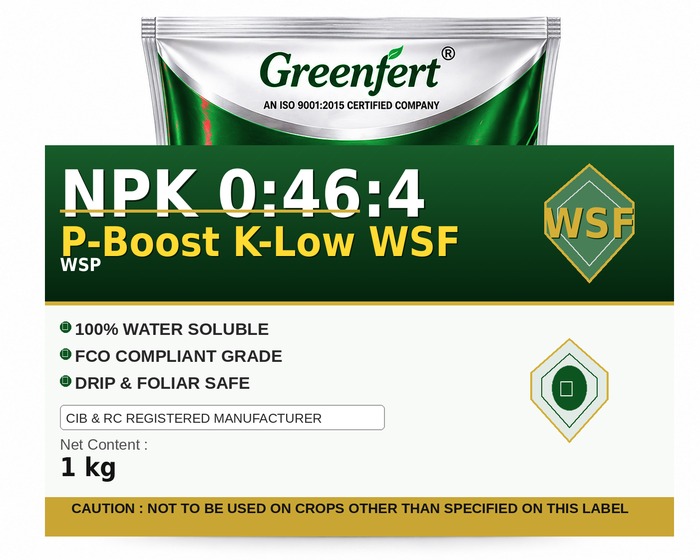 Greenfert NPK 0:46:4 P-Boost K-Low WSF — WSF packaging bag