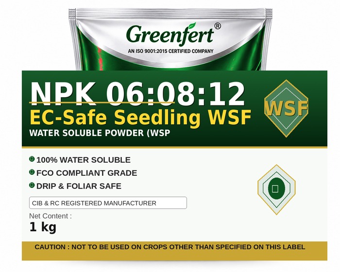 Greenfert NPK 06:08:12 EC-Safe Seedling WSF — WSF packaging bag