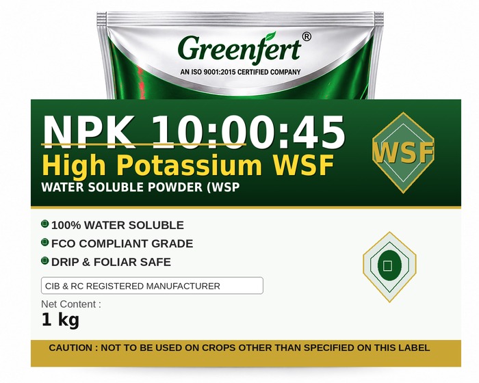 Greenfert NPK 10:00:45 High Potassium WSF — WSF packaging bag