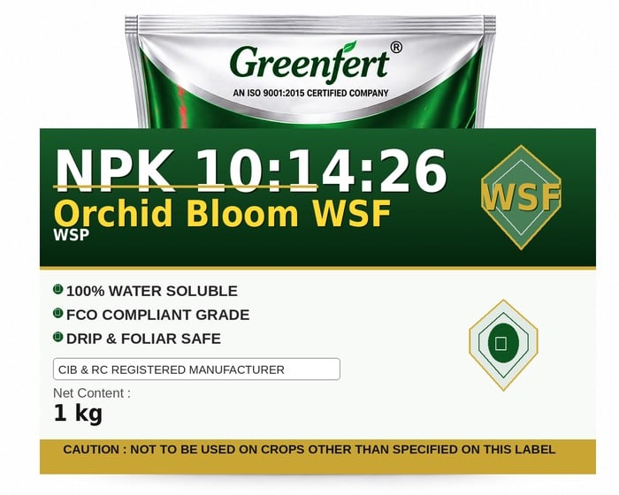 Greenfert NPK 10:14:26 Orchid Bloom WSF — WSF packaging bag