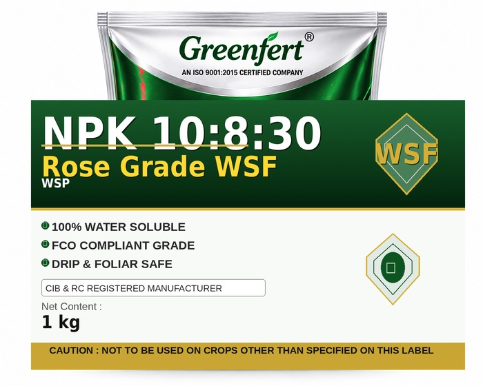 Greenfert NPK 10:8:30 Rose Grade WSF — WSF packaging bag