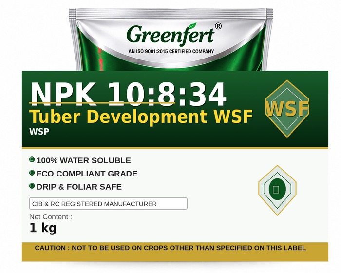 Greenfert NPK 10:8:34 Tuber Development WSF — WSF packaging bag