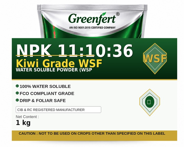 Greenfert NPK 11:10:36 Kiwi Grade WSF — WSF packaging bag