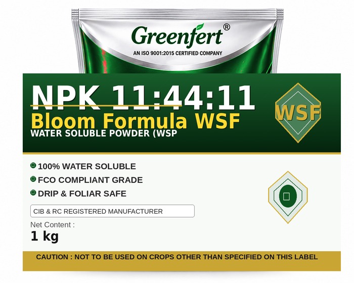 Greenfert NPK 11:44:11 Bloom Formula WSF — WSF packaging bag
