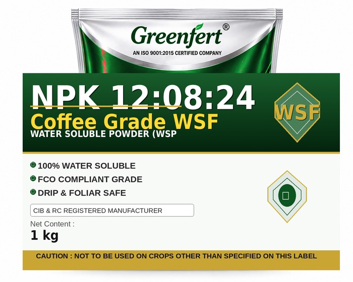 Greenfert NPK 12:08:24 Coffee Grade WSF — WSF packaging bag