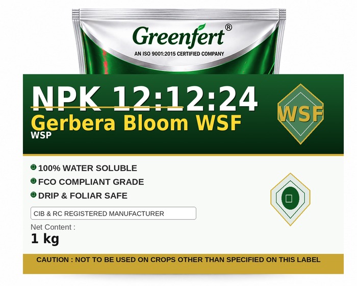 Greenfert NPK 12:12:24 Gerbera Bloom WSF — WSF packaging bag