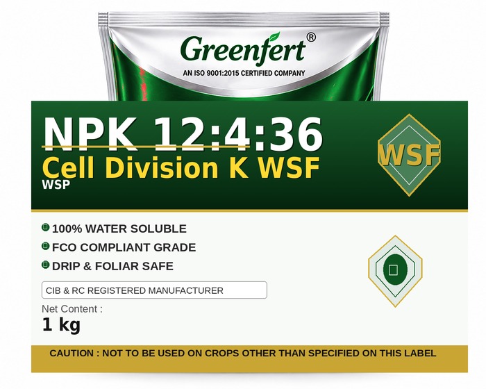 Greenfert NPK 12:4:36 Cell Division K WSF — WSF packaging bag