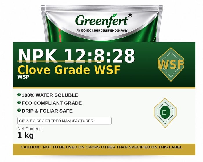 Greenfert NPK 12:8:28 Clove Grade WSF — WSF packaging bag
