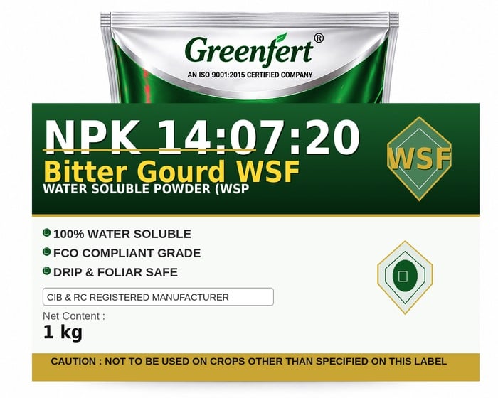 Greenfert NPK 14:07:20 Bitter Gourd WSF — WSF packaging bag