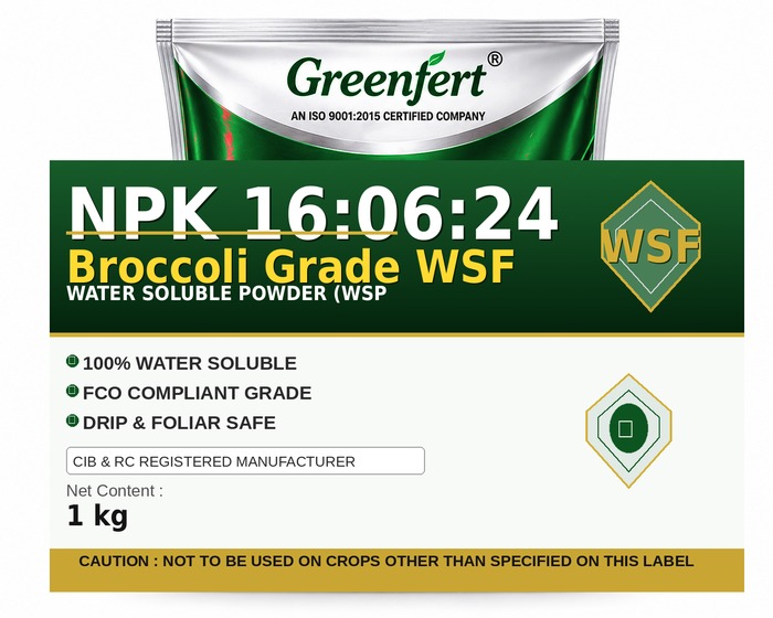 Greenfert NPK 16:06:24 Broccoli Grade WSF — WSF packaging bag