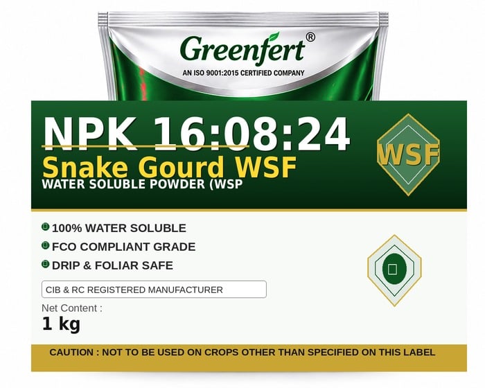 Greenfert NPK 16:08:24 Snake Gourd WSF — WSF packaging bag