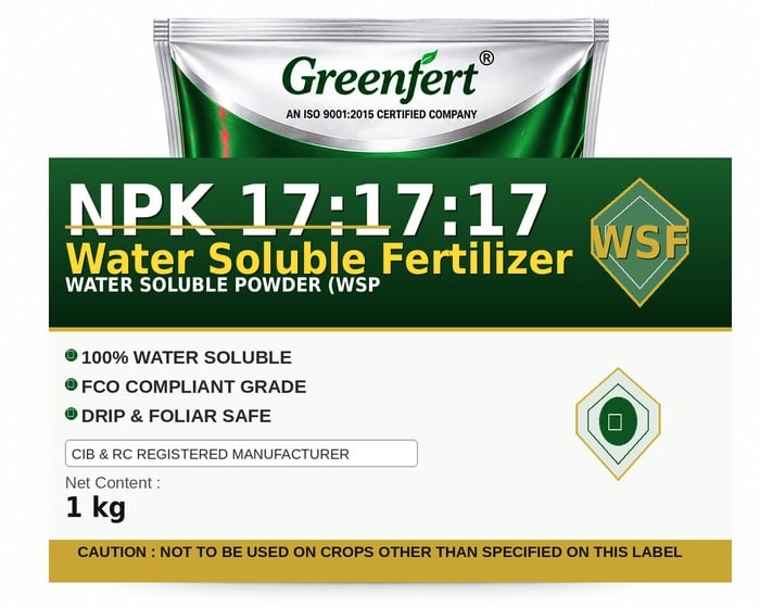 Greenfert NPK 17:17:17 Water Soluble Fertilizer — FERTILIZER packaging bag