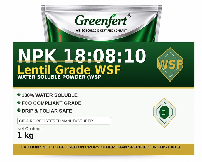 Greenfert NPK 18:08:10 Lentil Grade WSF — WSF packaging bag