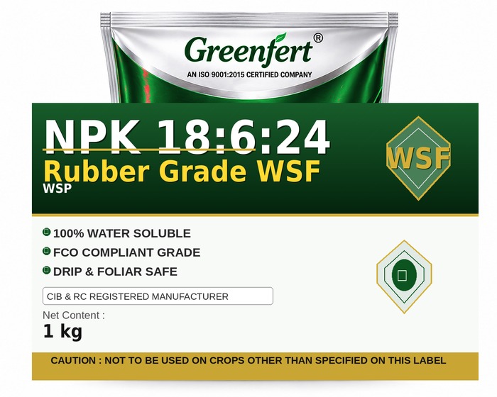 Greenfert NPK 18:6:24 Rubber Grade WSF — WSF packaging bag