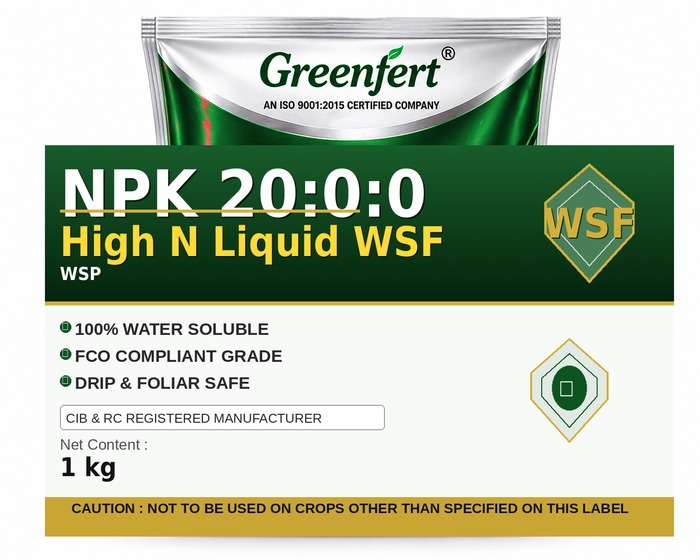 Greenfert NPK 20:0:0 High N Liquid WSF — WSF packaging bag